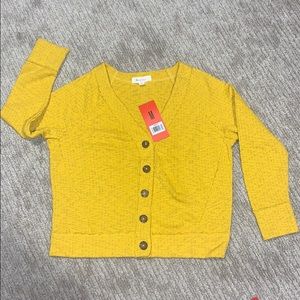 Mustard yellow cardigan sweater (size Medium)